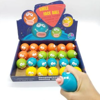 Antystresowy miękki gumowy język Pop Out Ball Squeeze Toys Ściśnij zabawkę z językiem